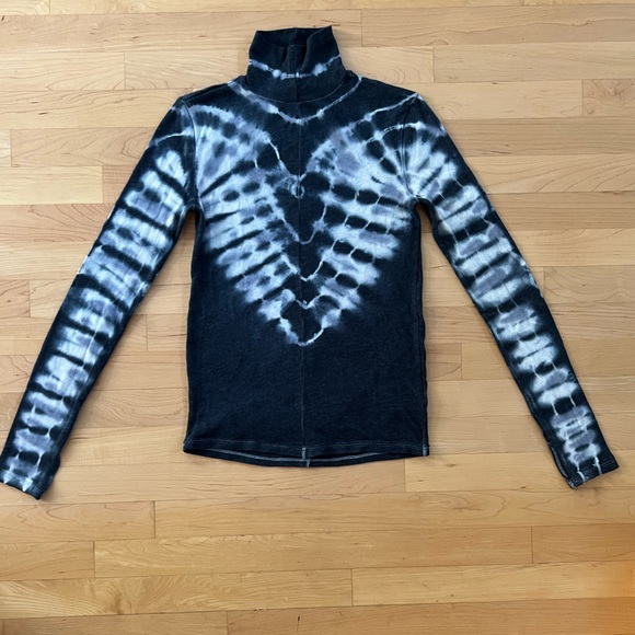 ✌️Psychedelic Groovy Long Sleeve Charcoal/White Tie Dye Free People/We The Free - Picture 5 of 15